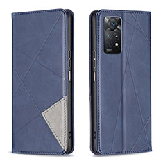 Coque Portefeuille Livre Cuir Etui Clapet B07F pour Xiaomi Redmi Note 11 Pro 4G Bleu