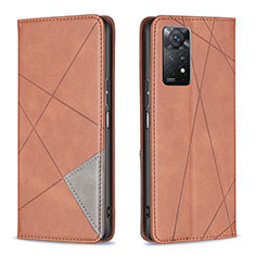 Coque Portefeuille Livre Cuir Etui Clapet B07F pour Xiaomi Redmi Note 11 Pro 4G Marron