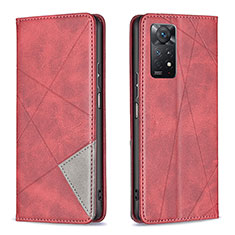Coque Portefeuille Livre Cuir Etui Clapet B07F pour Xiaomi Redmi Note 11 Pro 5G Rouge