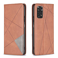 Coque Portefeuille Livre Cuir Etui Clapet B07F pour Xiaomi Redmi Note 11S 4G Marron