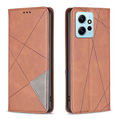 Coque Portefeuille Livre Cuir Etui Clapet B07F pour Xiaomi Redmi Note 12 4G Marron