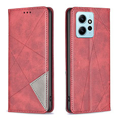 Coque Portefeuille Livre Cuir Etui Clapet B07F pour Xiaomi Redmi Note 12 4G Rouge