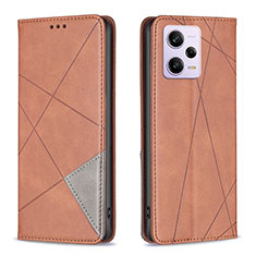 Coque Portefeuille Livre Cuir Etui Clapet B07F pour Xiaomi Redmi Note 12 Explorer Marron