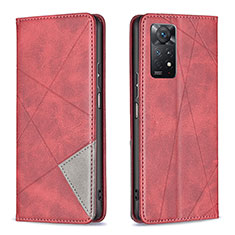 Coque Portefeuille Livre Cuir Etui Clapet B07F pour Xiaomi Redmi Note 12 Pro 4G Rouge