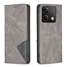 Coque Portefeuille Livre Cuir Etui Clapet B07F pour Xiaomi Redmi Note 13 5G Gris