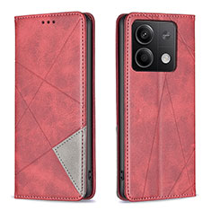 Coque Portefeuille Livre Cuir Etui Clapet B07F pour Xiaomi Redmi Note 13 5G Rouge