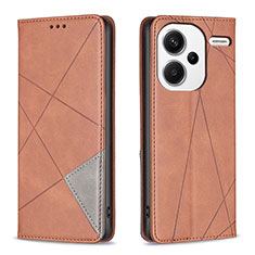 Coque Portefeuille Livre Cuir Etui Clapet B07F pour Xiaomi Redmi Note 13 Pro+ Plus 5G Marron