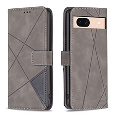 Coque Portefeuille Livre Cuir Etui Clapet B08F pour Google Pixel 8a 5G Gris