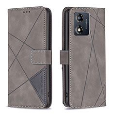 Coque Portefeuille Livre Cuir Etui Clapet B08F pour Motorola Moto E13 Gris