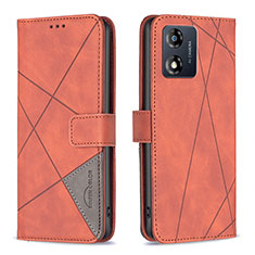 Coque Portefeuille Livre Cuir Etui Clapet B08F pour Motorola Moto E13 Orange