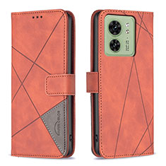 Coque Portefeuille Livre Cuir Etui Clapet B08F pour Motorola Moto Edge 40 5G Orange