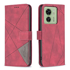 Coque Portefeuille Livre Cuir Etui Clapet B08F pour Motorola Moto Edge 40 5G Rouge