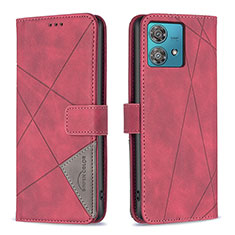 Coque Portefeuille Livre Cuir Etui Clapet B08F pour Motorola Moto Edge 40 Neo 5G Rouge