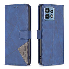 Coque Portefeuille Livre Cuir Etui Clapet B08F pour Motorola Moto Edge 40 Pro 5G Bleu