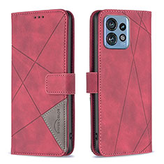 Coque Portefeuille Livre Cuir Etui Clapet B08F pour Motorola Moto Edge 40 Pro 5G Rouge