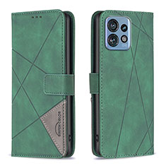 Coque Portefeuille Livre Cuir Etui Clapet B08F pour Motorola Moto Edge Plus (2023) 5G Vert