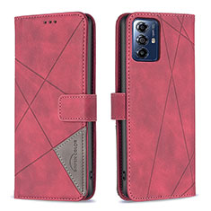 Coque Portefeuille Livre Cuir Etui Clapet B08F pour Motorola Moto G Play (2023) Rouge