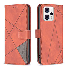 Coque Portefeuille Livre Cuir Etui Clapet B08F pour Motorola Moto G13 Orange