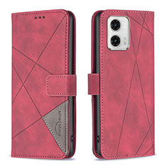 Coque Portefeuille Livre Cuir Etui Clapet B08F pour Motorola Moto G73 5G Rouge