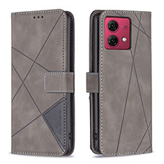 Coque Portefeuille Livre Cuir Etui Clapet B08F pour Motorola Moto G84 5G Gris