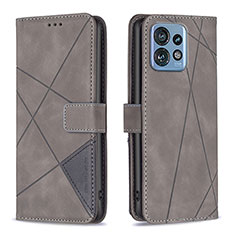 Coque Portefeuille Livre Cuir Etui Clapet B08F pour Motorola Moto X40 5G Gris