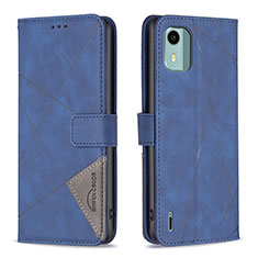 Coque Portefeuille Livre Cuir Etui Clapet B08F pour Nokia C12 Plus Bleu