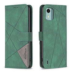 Coque Portefeuille Livre Cuir Etui Clapet B08F pour Nokia C12 Pro Vert