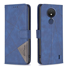 Coque Portefeuille Livre Cuir Etui Clapet B08F pour Nokia C21 Bleu