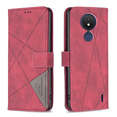 Coque Portefeuille Livre Cuir Etui Clapet B08F pour Nokia C21 Rouge