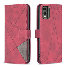 Coque Portefeuille Livre Cuir Etui Clapet B08F pour Nokia C32 Rouge