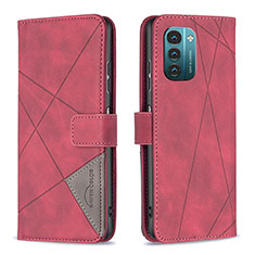 Coque Portefeuille Livre Cuir Etui Clapet B08F pour Nokia G11 Rouge