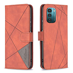 Coque Portefeuille Livre Cuir Etui Clapet B08F pour Nokia G21 Orange