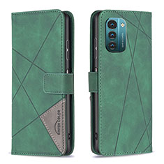 Coque Portefeuille Livre Cuir Etui Clapet B08F pour Nokia G21 Vert