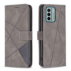 Coque Portefeuille Livre Cuir Etui Clapet B08F pour Nokia G22 Gris