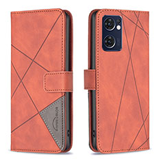 Coque Portefeuille Livre Cuir Etui Clapet B08F pour OnePlus Nord CE 2 5G Orange