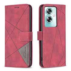 Coque Portefeuille Livre Cuir Etui Clapet B08F pour Oppo A2 5G Rouge