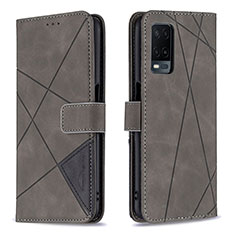 Coque Portefeuille Livre Cuir Etui Clapet B08F pour Oppo A54 4G Gris