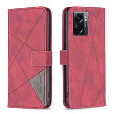 Coque Portefeuille Livre Cuir Etui Clapet B08F pour Oppo A57 5G Rouge