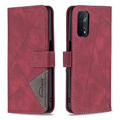 Coque Portefeuille Livre Cuir Etui Clapet B08F pour Oppo A74 5G Rouge