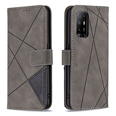 Coque Portefeuille Livre Cuir Etui Clapet B08F pour Oppo A94 5G Gris