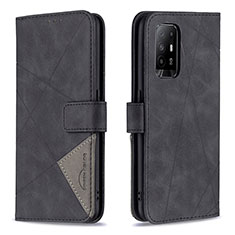 Coque Portefeuille Livre Cuir Etui Clapet B08F pour Oppo A94 5G Noir