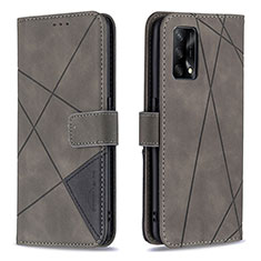 Coque Portefeuille Livre Cuir Etui Clapet B08F pour Oppo A95 4G Gris