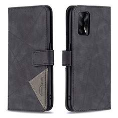 Coque Portefeuille Livre Cuir Etui Clapet B08F pour Oppo F19 Noir