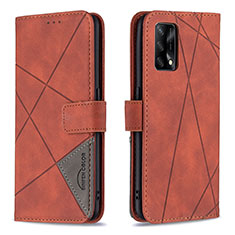 Coque Portefeuille Livre Cuir Etui Clapet B08F pour Oppo F19 Orange