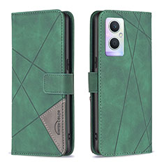 Coque Portefeuille Livre Cuir Etui Clapet B08F pour Oppo F21 Pro 5G Vert