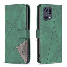 Coque Portefeuille Livre Cuir Etui Clapet B08F pour Oppo Find X5 Pro 5G Vert