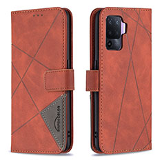 Coque Portefeuille Livre Cuir Etui Clapet B08F pour Oppo Reno5 Lite Orange