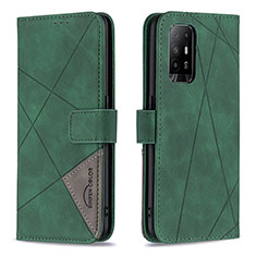 Coque Portefeuille Livre Cuir Etui Clapet B08F pour Oppo Reno5 Z 5G Vert