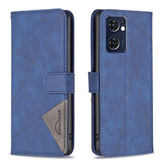 Coque Portefeuille Livre Cuir Etui Clapet B08F pour Oppo Reno7 5G Bleu