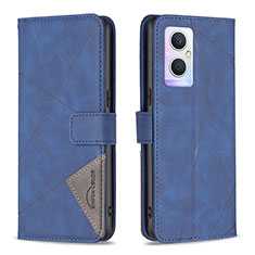 Coque Portefeuille Livre Cuir Etui Clapet B08F pour Oppo Reno8 Z 5G Bleu